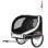Rimorchio bici per cani Aosom 130x73x90 Bianco Nero Finestre bandierina