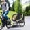 Rimorchio bici per cani Aosom 130x73x90 Bianco Nero Finestre bandierina