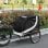 Rimorchio bici per cani Aosom 130x73x90 Bianco Nero Finestre bandierina