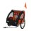 Rimorchio Bici Bambini Aosom 2 Posti Acciaio Oxford Arancione