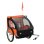Rimorchio Bici Bambini Aosom 2 Posti Acciaio Oxford Arancione