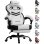 Silla gaming GTPLAYER con reposabrazos sincronizados, reclinable 90-155° y reposapiés - Blanca