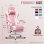 Silla gaming GTPLAYER rosa con reposapiés, soporte lumbar y respaldo reclinable