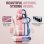 Silla gaming GTPLAYER rosa con reposapiés, soporte lumbar y respaldo reclinable