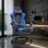 Silla Gaming GTPLAYER Ergonómica con Reposapiés Reposacabezas y Soporte Lumbar Azul