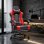 Silla gaming GTPLAYER ergonómica con reposapiés, soporte lumbar y reclinable roja