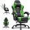 Silla gaming ergonómica GTPLAYER con reposapiés, soporte cervical y lumbar - Verde