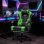 Silla gaming ergonómica GTPLAYER con reposapiés, soporte cervical y lumbar - Verde