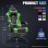 Silla gaming ergonómica GTPLAYER con reposapiés, soporte cervical y lumbar - Verde