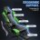 Silla gaming ergonómica GTPLAYER con reposapiés, soporte cervical y lumbar - Verde