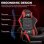 Chaise Gaming GTPLAYER avec Repose-pieds, Support Lombaire Ajustable Rouge