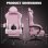 Silla Gaming GTPLAYER Transpirable Rosa con Reposapiés y Respaldo Reclinable