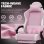 Silla Gaming GTPLAYER Transpirable Rosa con Reposapiés y Respaldo Reclinable