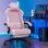 Silla Gaming GTPLAYER Transpirable Rosa con Reposapiés y Respaldo Reclinable