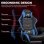 Silla Gaming GTPLAYER Ergonómica con Reposapiés Soporte Lumbar Azul