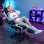 Silla Gaming GTPLAYER Ergonómica con Reposapiés Ajustable y Tela Transpirable