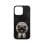 Funda para móvil Nimmy Big-eye 3D Bordada Black Pug para iPhone 16 Pro