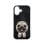 Nimmy Friends New Big-eye 3D bestickte Black Pug Hülle für iPhone 17