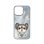 Funda para móvil Nimmy Big-eye 3D Bordada Gray Yorkie para iPhone 16 Pro
