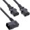 Cable de alimentación Y InLine 16633A con conector inclinado doble IEC-C13