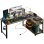 Mesa Gaming GTPLAYER L 120x80 Superficie Fibra de Carbono Estante Marrón