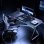 Schreibtisch GTPLAYER Gaming Tisch 120x60 LED Kopfhörerhalter - Schwarz