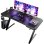 GTplayer Gaming Schreibtisch 120x60 Carbon USB LED