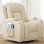 Sillón Relax Para Tv Con Respaldo Y Reposapiés Ajustables, Sillón Lounge 360° Giratorio De Cuero Pu Con Portavasos Y Bolsillos Laterales, Soporte Ergonómico Para Cuerpo Completo - Blanco