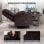 Sillón Relax Para Tv Con Respaldo Y Reposapiés Ajustables, Sillón Lounge 360° Giratorio De Cuero Pu Con Portavasos Y Bolsillos Laterales, Soporte Ergonómico Para Cuerpo Completo - Marrón