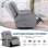 Sillón Relax De Tela Para Salón Con Respaldo Ajustable Manual, Reposapiés Extraíble, Giro 360°, Portavasos, Bolsillos Laterales Y Diseño Ergonómico - Gris Oscuro