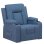 Sillón Relax De Tela Para Salón Con Respaldo Ajustable Manual, Reposapiés Extraíble, Giro 360°, Portavasos, Bolsillos Laterales Y Diseño Ergonómico - Azul