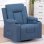 Sillón Relax De Tela Para Salón Con Respaldo Ajustable Manual, Reposapiés Extraíble, Giro 360°, Portavasos, Bolsillos Laterales Y Diseño Ergonómico - Azul