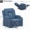 Sillón Relax De Tela Para Salón Con Respaldo Ajustable Manual, Reposapiés Extraíble, Giro 360°, Portavasos, Bolsillos Laterales Y Diseño Ergonómico - Azul