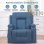 Sillón Relax De Tela Para Salón Con Respaldo Ajustable Manual, Reposapiés Extraíble, Giro 360°, Portavasos, Bolsillos Laterales Y Diseño Ergonómico - Azul
