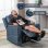 Poltrona relax elétrica GTPLAYER EU-CH7137-BL-AB LED massagem couro sintético