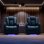 Poltrona relax elétrica GTPLAYER EU-CH7137-BL-AB LED massagem couro sintético