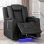 Sillón Para Tv Relax Con Función Reclinable Y Led, Sillón Ajustable Eléctrico Hasta 150kg Con Masaje Para Salón Dormitorio Home Cinema - Negro