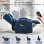 Sillón Relax Con Asistencia De Elevación Y Masaje, Superficie De Tela, Sillón Eléctrico Para Tv Con Función Reclinable - Tela Azul