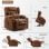 Sillón Relax Eléctrico Para Salón, Tv Con Inclinación Y Masaje Por Vibración, Respaldo Ajustable Con Reposapiés Y Portavasos, Tela - Marrón