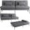 Sofá Cama Con Función De Cama, Funda Futón Abatible, Sofá Esquinero, Sofá Invitados 3 Plazas, Con Respaldo Ajustable En Tela Gris