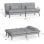 Sofá Cama Con Función De Cama, Funda Futón Abatible, Sofá Esquinero, Sofá Invitados 3 Plazas, Con Respaldo Ajustable En Tela Gris