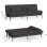 Sofá Cama Con Función De Cama, Funda Futón Plegable, Sofá Cama, Sofá Esquinero, Cama Invitados, Sofá 3 Plazas, Con Respaldo Ajustable En Tela - Negro