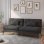 Sofá Cama Con Función De Cama, Funda Futón Plegable, Sofá Cama, Sofá Esquinero, Cama Invitados, Sofá 3 Plazas, Con Respaldo Ajustable En Tela - Negro