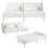 Sofá-cama GTPLAYER 3 lugares encosto ajustável tecido Teddy branco