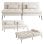 Schlafsofa GTPLAYER 3-Sitzer verstellbare Rückenlehne Stoff Beige