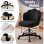 Silla De Maquillaje Con Ruedas En Forma De Flor, Silla De Escritorio Con Doble Respaldo Y Cojín Nube, Silla Giratoria Altura Ajustable, Silla De Oficina Para Dormitorio Homeoffice, Chenille Brillante - Negro