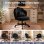 Silla De Maquillaje Con Ruedas En Forma De Flor, Silla De Escritorio Con Doble Respaldo Y Cojín Nube, Silla Giratoria Altura Ajustable, Silla De Oficina Para Dormitorio Homeoffice, Chenille Brillante - Negro