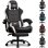 Gaming-Stuhl GTPLAYER mit Fußstütze, Lendenstütze, Verstellbarer Kopfstütze Weiß