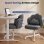 Silla De Maquillaje Con Ruedas En Forma De Flor, Silla De Escritorio Con Doble Respaldo Y Cojín Nube, Silla Giratoria Altura Ajustable, Silla De Oficina Para Dormitorio Homeoffice, Lino - Gris