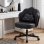 Silla De Escritorio En Forma De Flor Con Ruedas, Silla De Maquillaje Con Doble Respaldo Y Cojín Nube, Silla Giratoria Altura Ajustable, Silla De Oficina Para Dormitorio Homeoffice, Cuero Pu - Negro